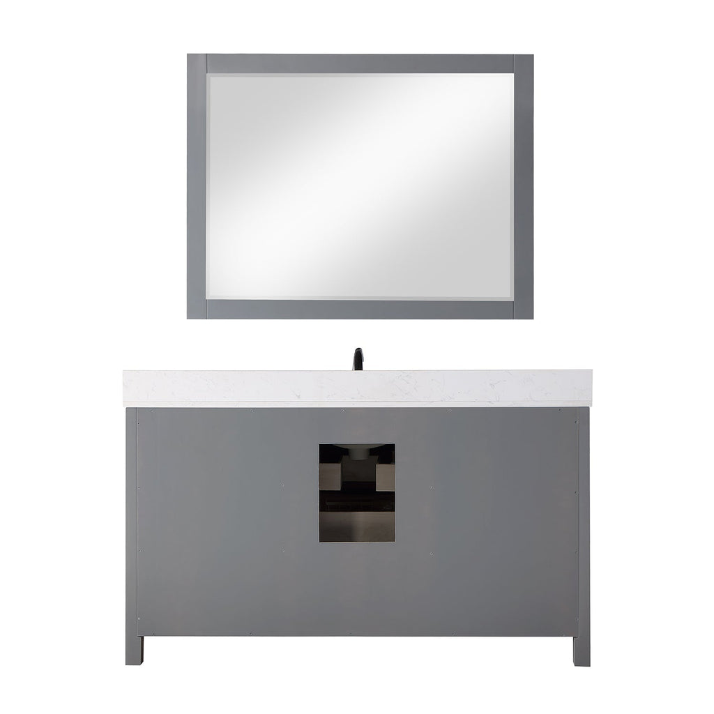 Altair Designs 60" single vanity with top - 536060S-WH-AW-NM