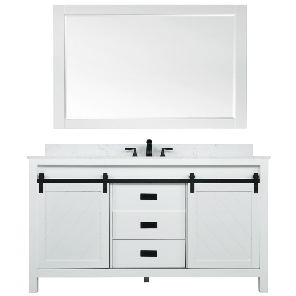 Altair Designs 60" single vanity with top - 536060S-WH-AW-NM