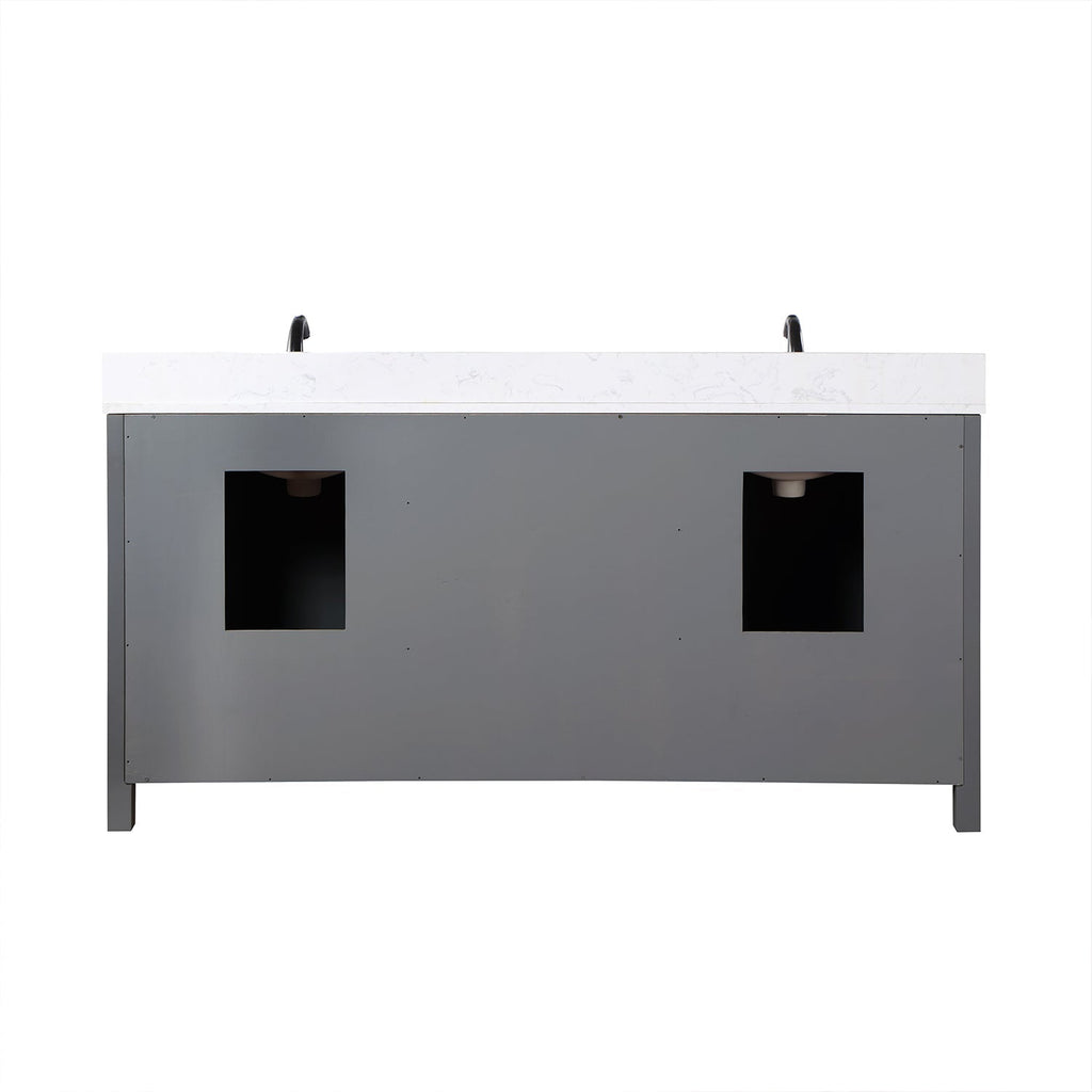 Altair Designs Kinsley 72" double vanity with top - 536072-WH-AW-NM