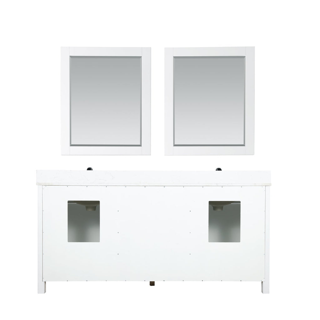 Altair Designs Kinsley 72" double vanity with top - 536072-WH-AW-NM