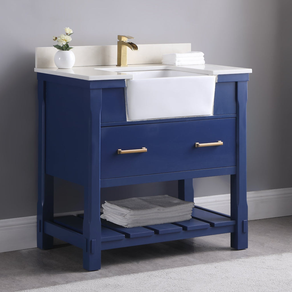 Altair Designs 36" single vanity with top - 537036-WH-AW-NM