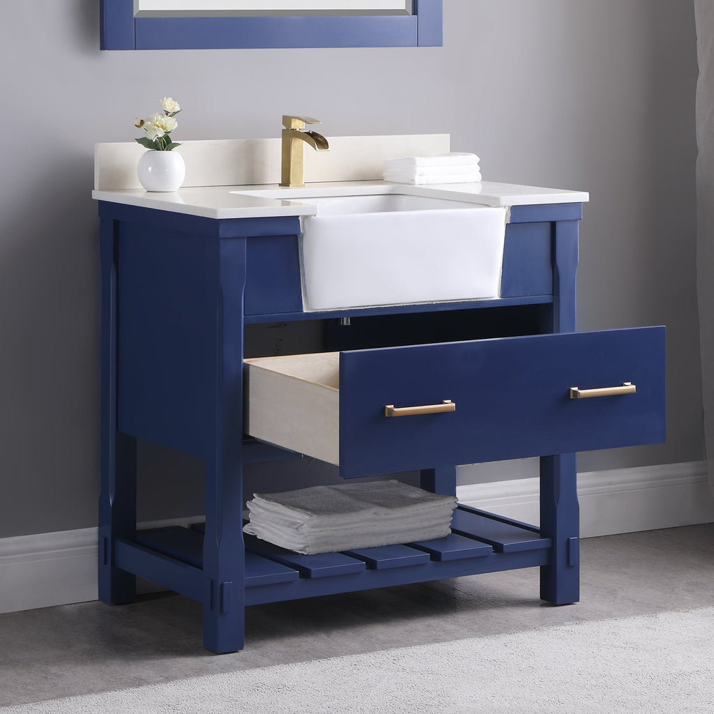 Altair Designs 36" single vanity with top - 537036-WH-AW-NM
