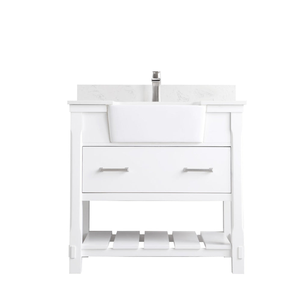 Altair Designs 36" single vanity with top - 537036-WH-AW-NM