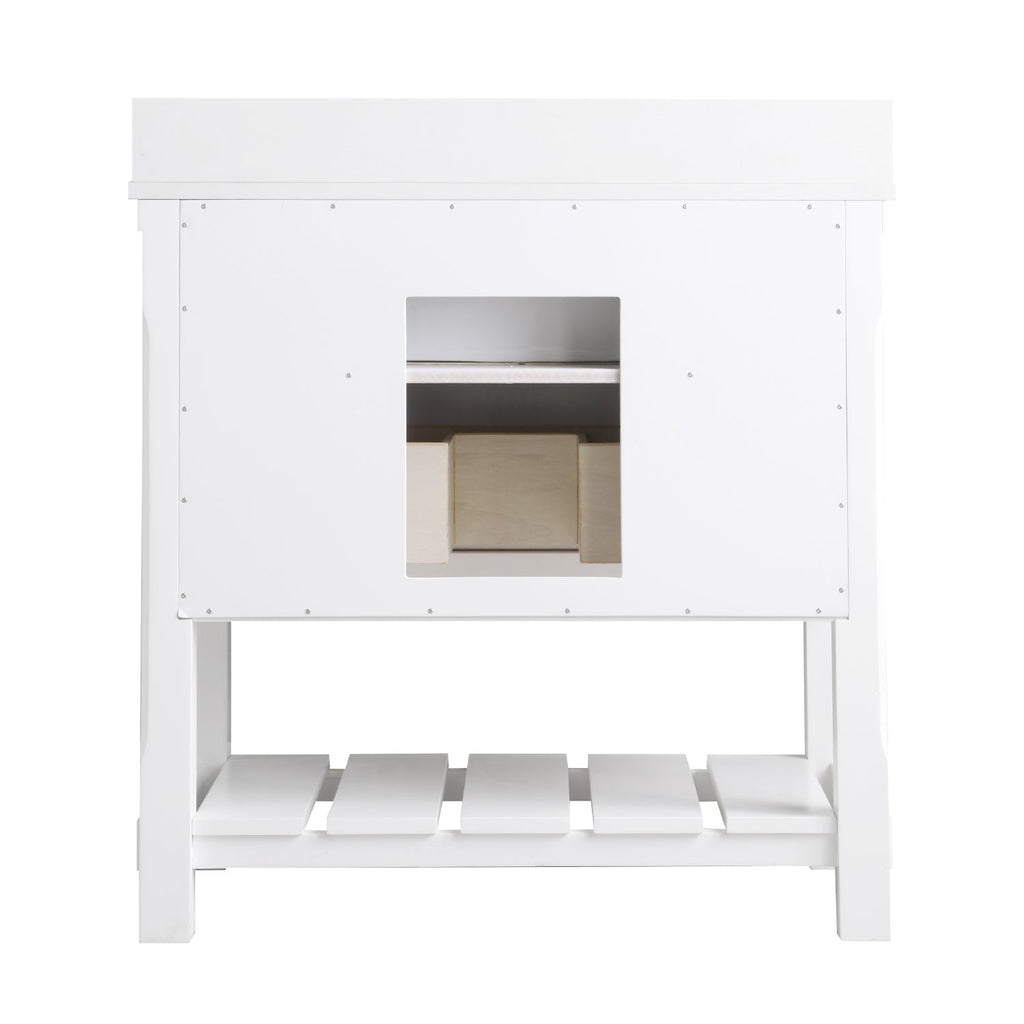 Altair Designs 36" single vanity with top - 537036-WH-AW-NM