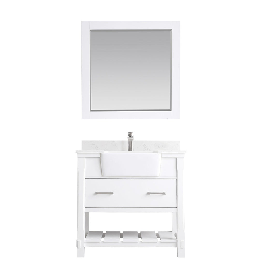 Altair Designs 36" single vanity with top - 537036-WH-AW-NM