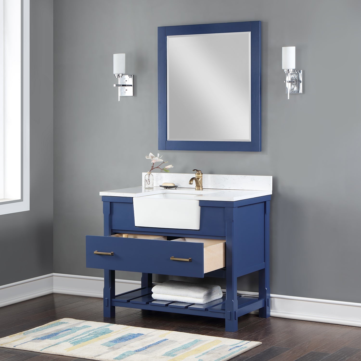 Altair Designs 42" single vanity with top - 537042-JB-AW-NM
