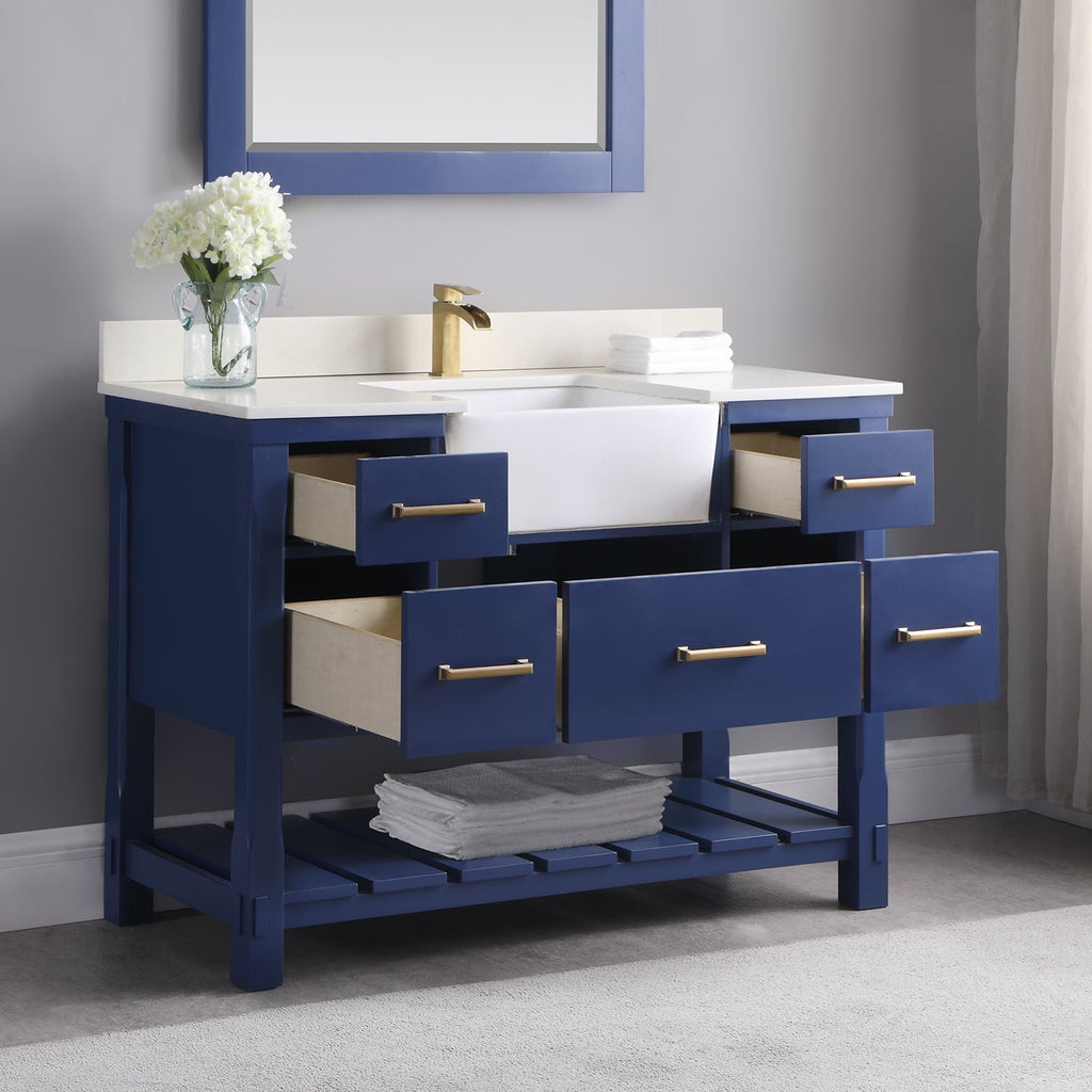 Altair Designs 48" single vanity with top - 537048-WH-AW-NM