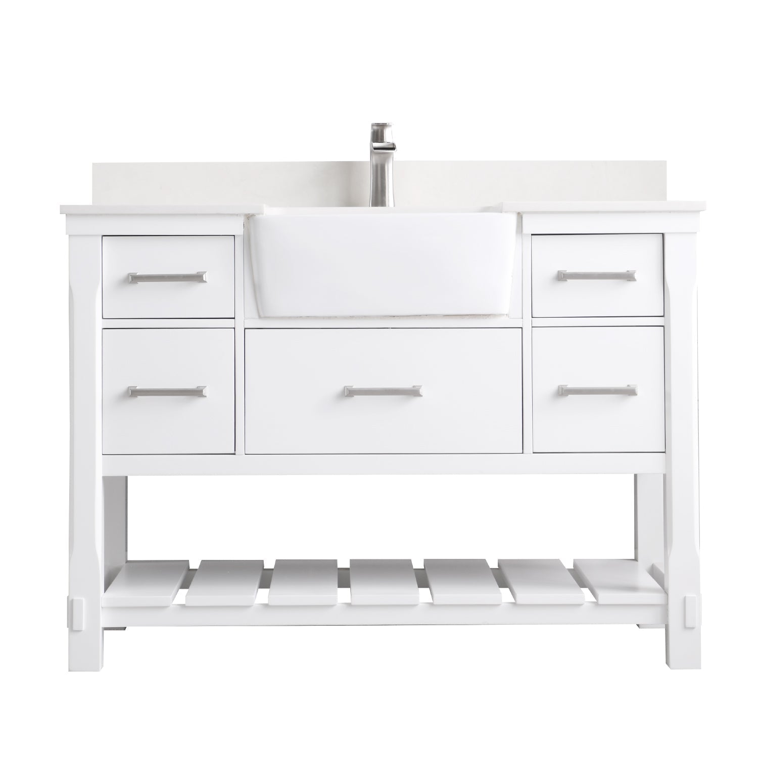 Altair Designs 48" single vanity with top - 537048-WH-AW-NM