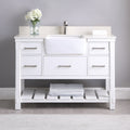 Altair Designs 48" single vanity with top - 537048-WH-AW-NM