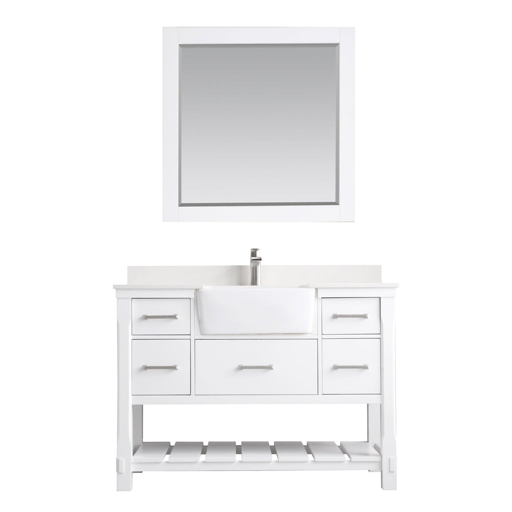 Altair Designs 48" single vanity with top - 537048-WH-AW-NM
