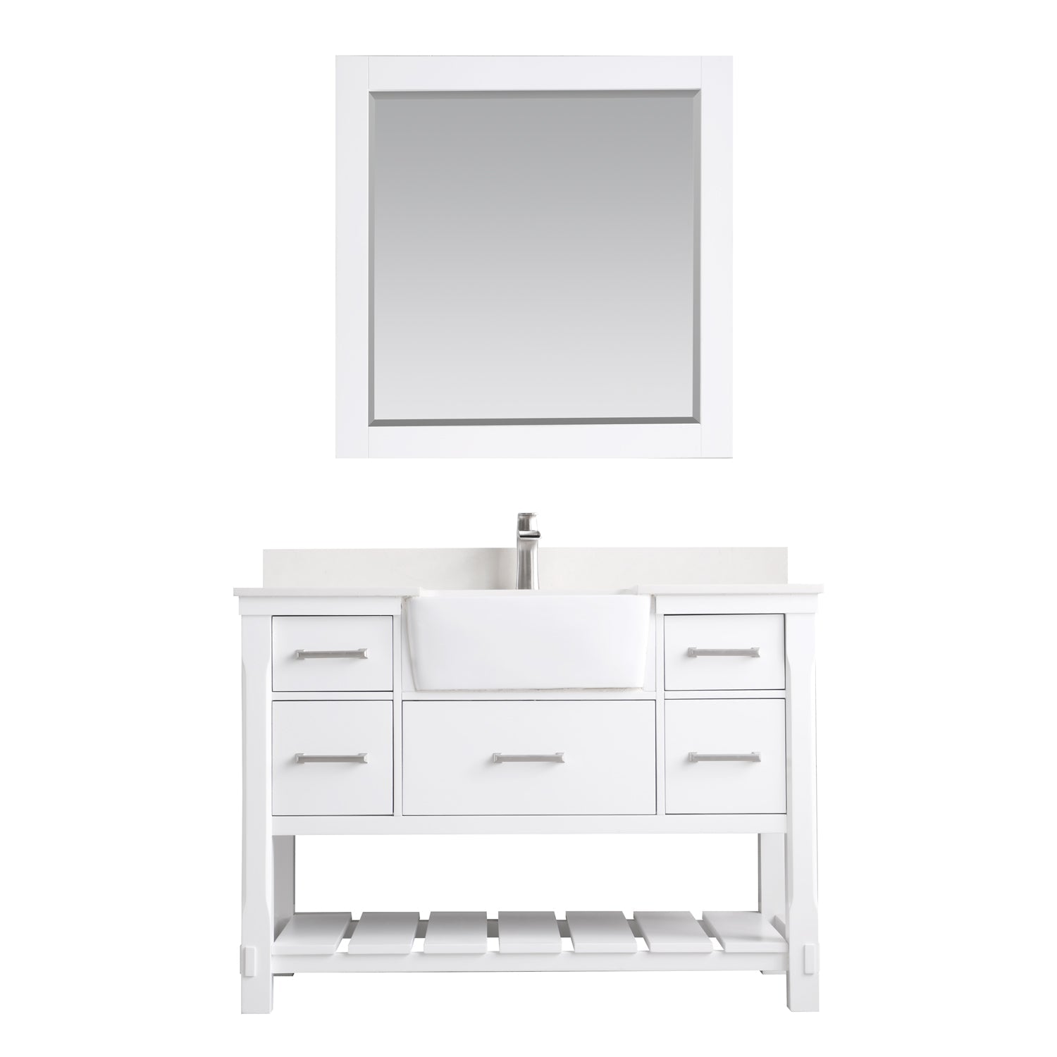 Altair Designs 48" single vanity with top - 537048-WH-AW-NM