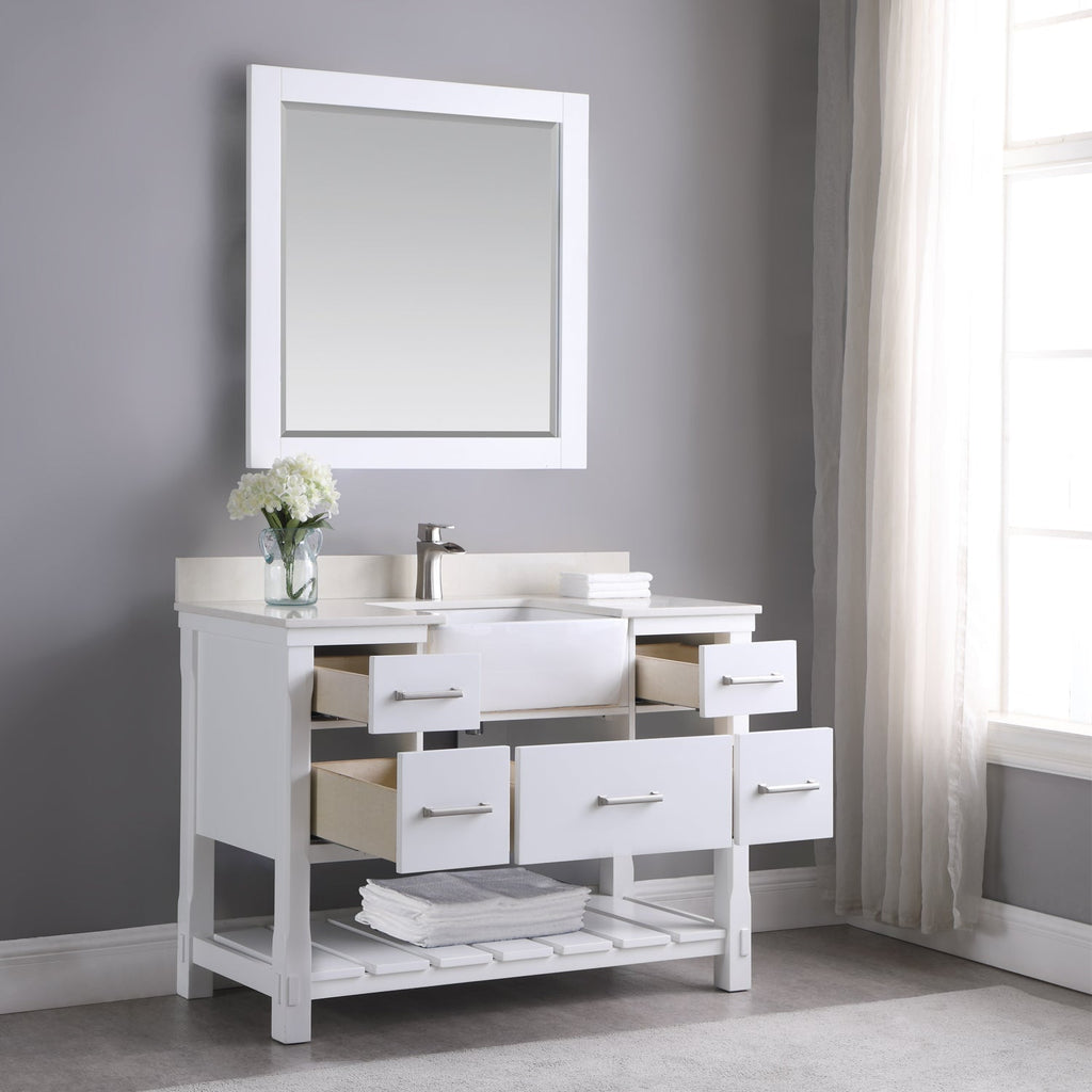 Altair Designs 48" single vanity with top - 537048-WH-AW-NM