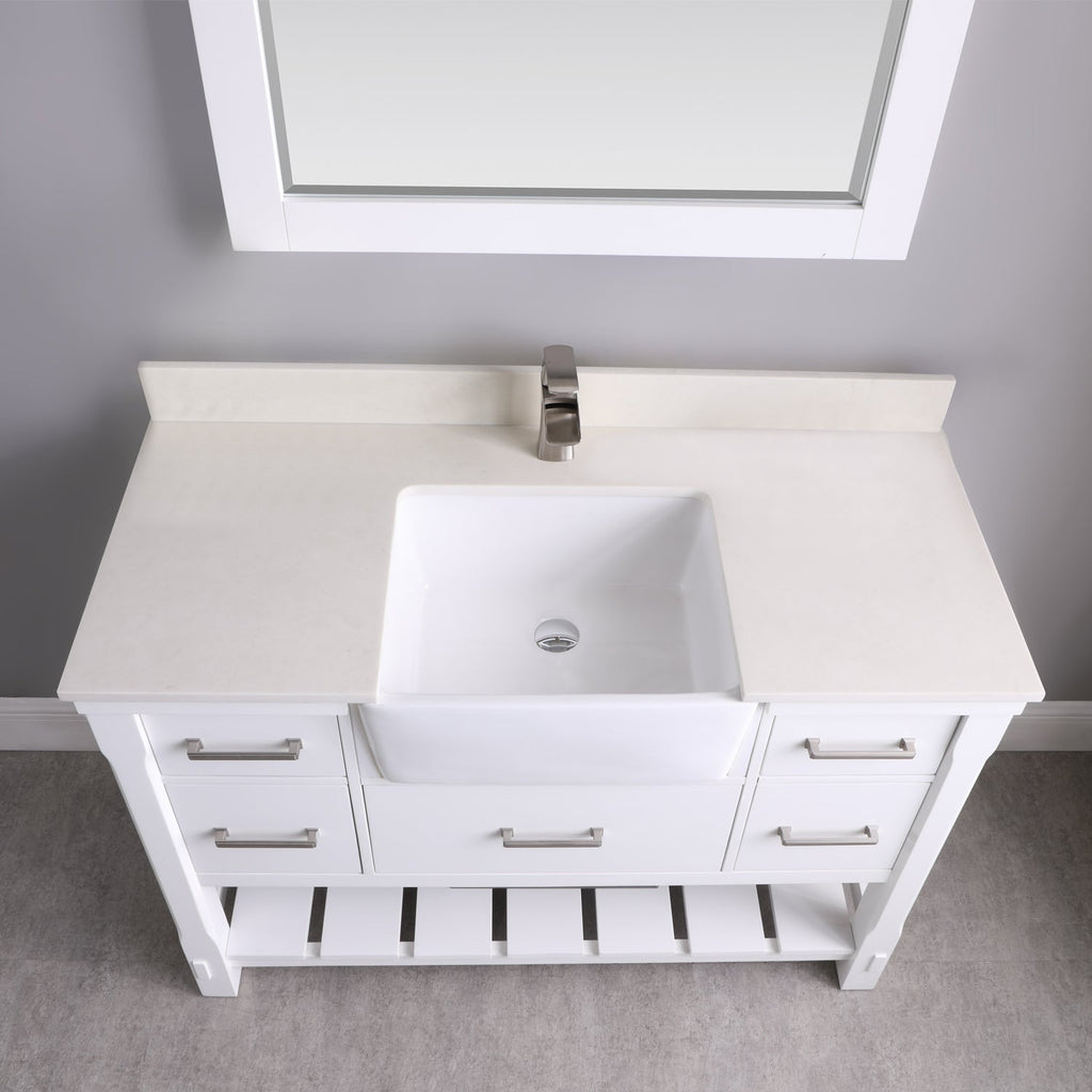 Altair Designs 48" single vanity with top - 537048-WH-AW-NM