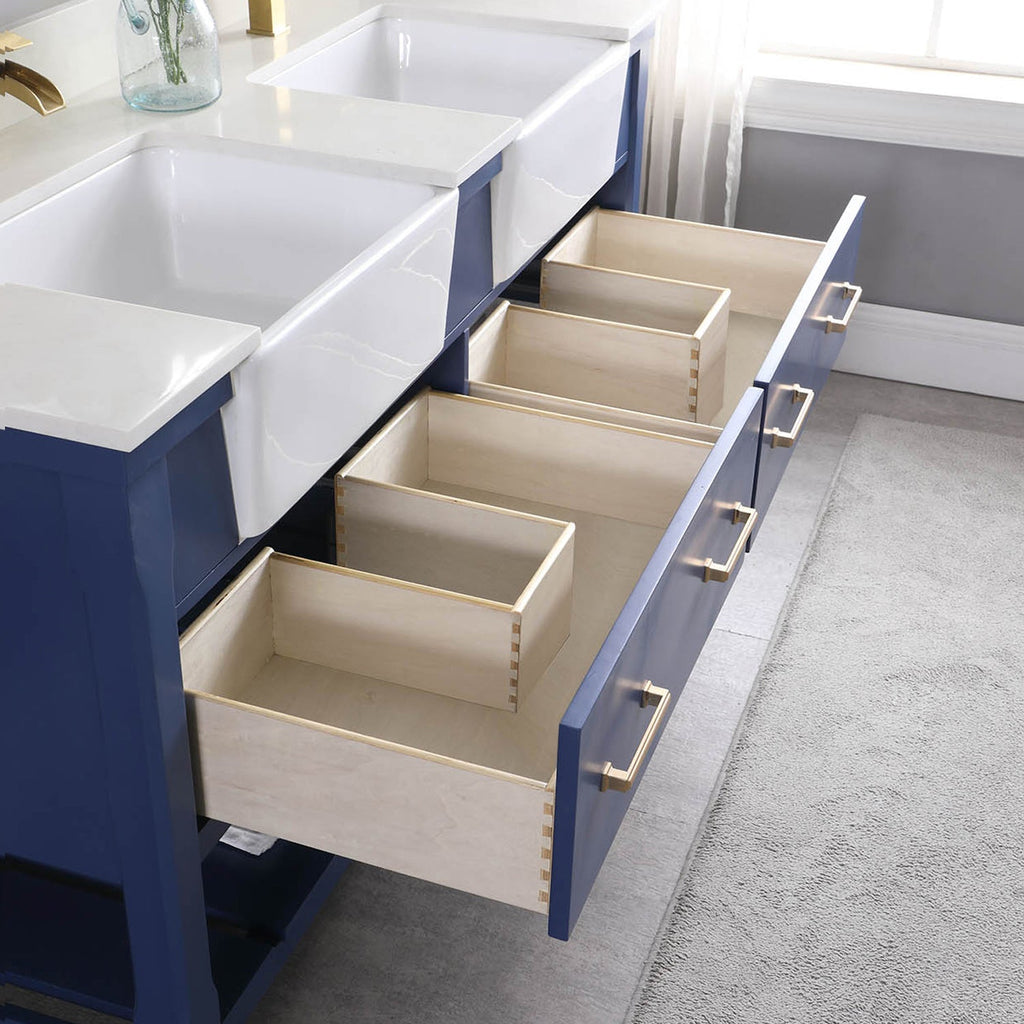 Altair Designs 60" double vanity with top - 537060-WH-AW-NM