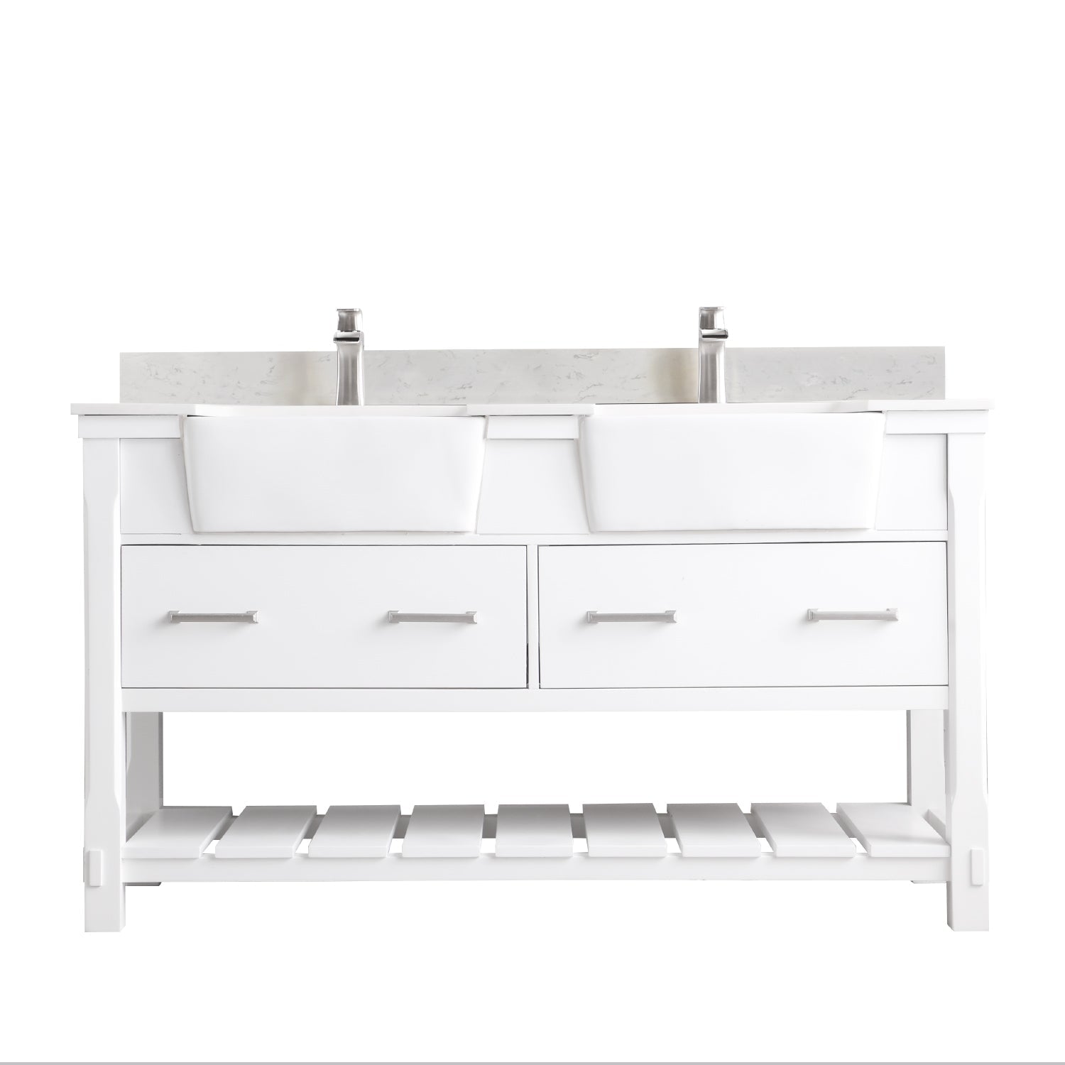 Altair Designs 60" double vanity with top - 537060-WH-AW-NM