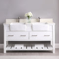Altair Designs 60" double vanity with top - 537060-WH-AW-NM