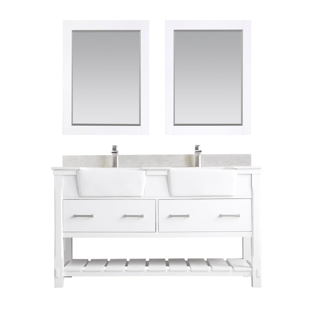 Altair Designs 60" double vanity with top - 537060-WH-AW-NM