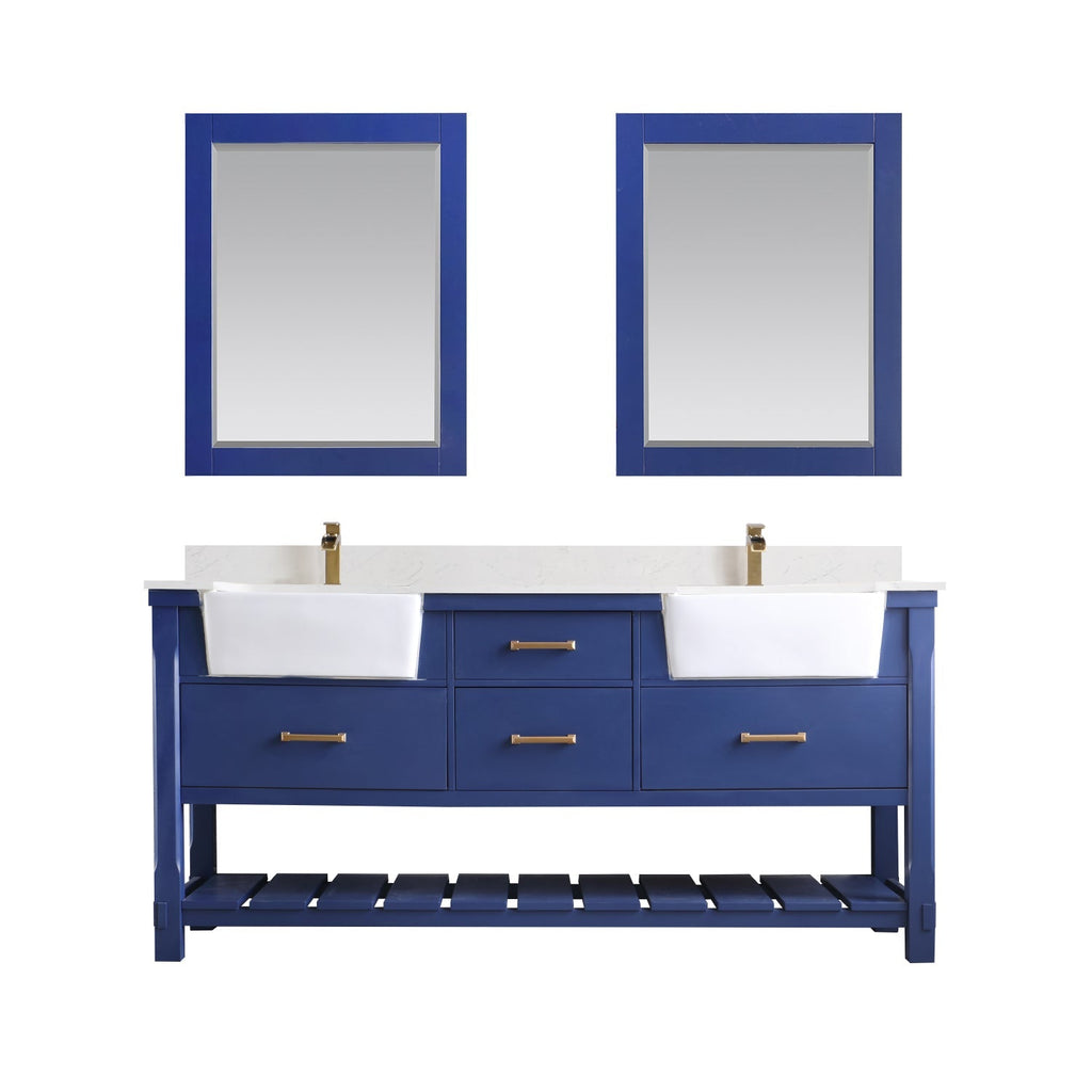 Altair Designs 72" double vanity with top - 537072-WH-AW-NM