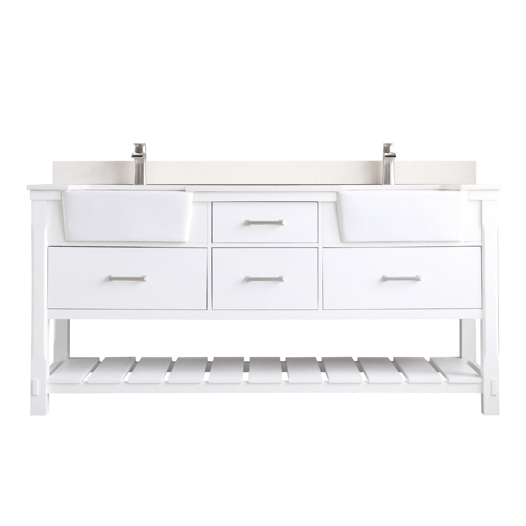 Altair Designs 72" double vanity with top - 537072-WH-AW-NM