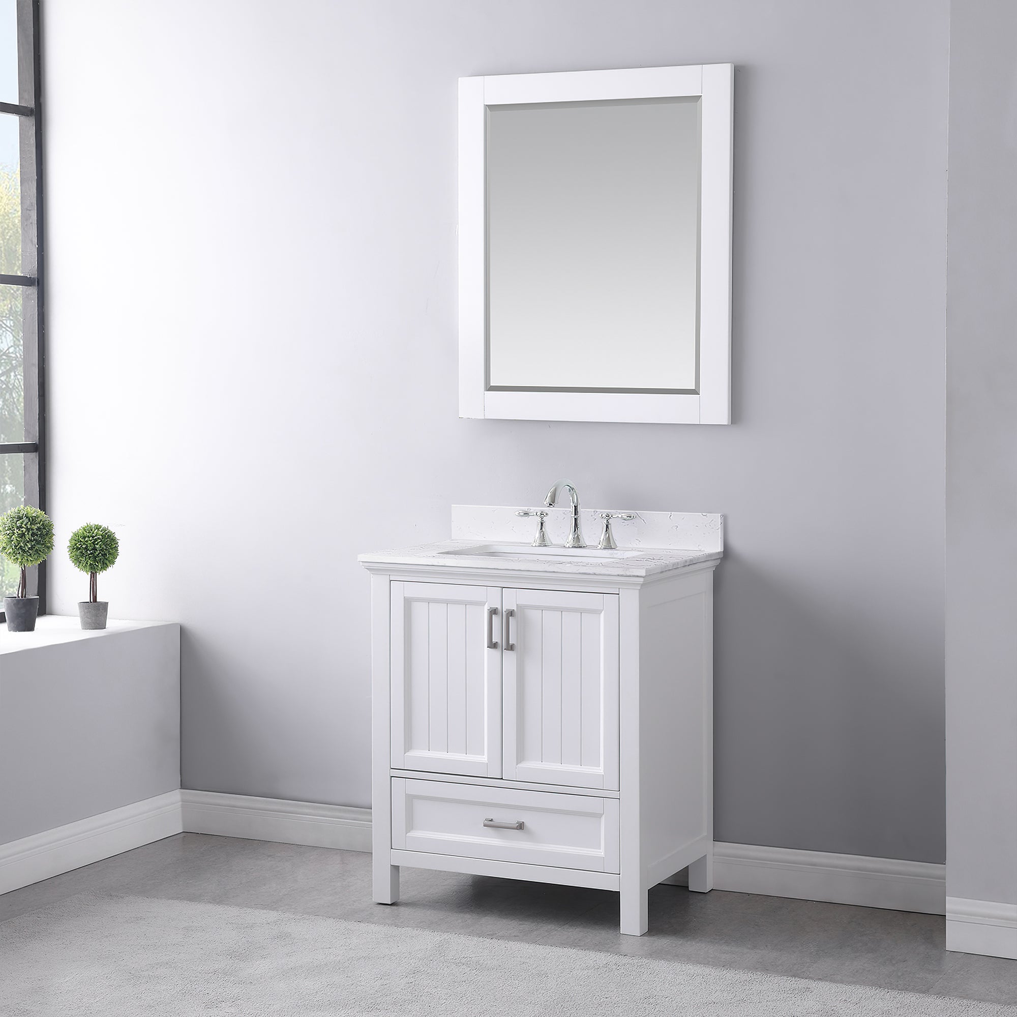 Altair Designs 30" single vanity with top - 538030-WH-CA-NM