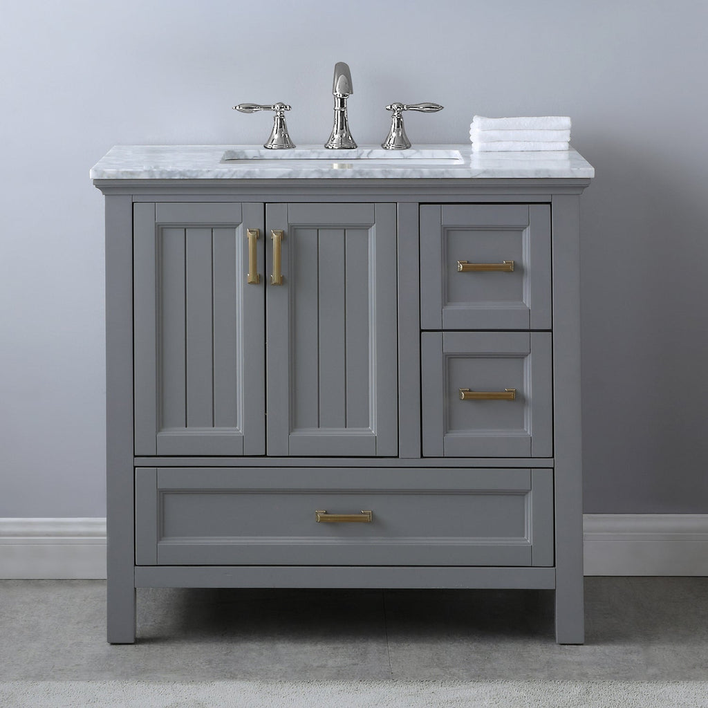 Altair Designs 36" single vanity with top - 538036-WH-CA-NM