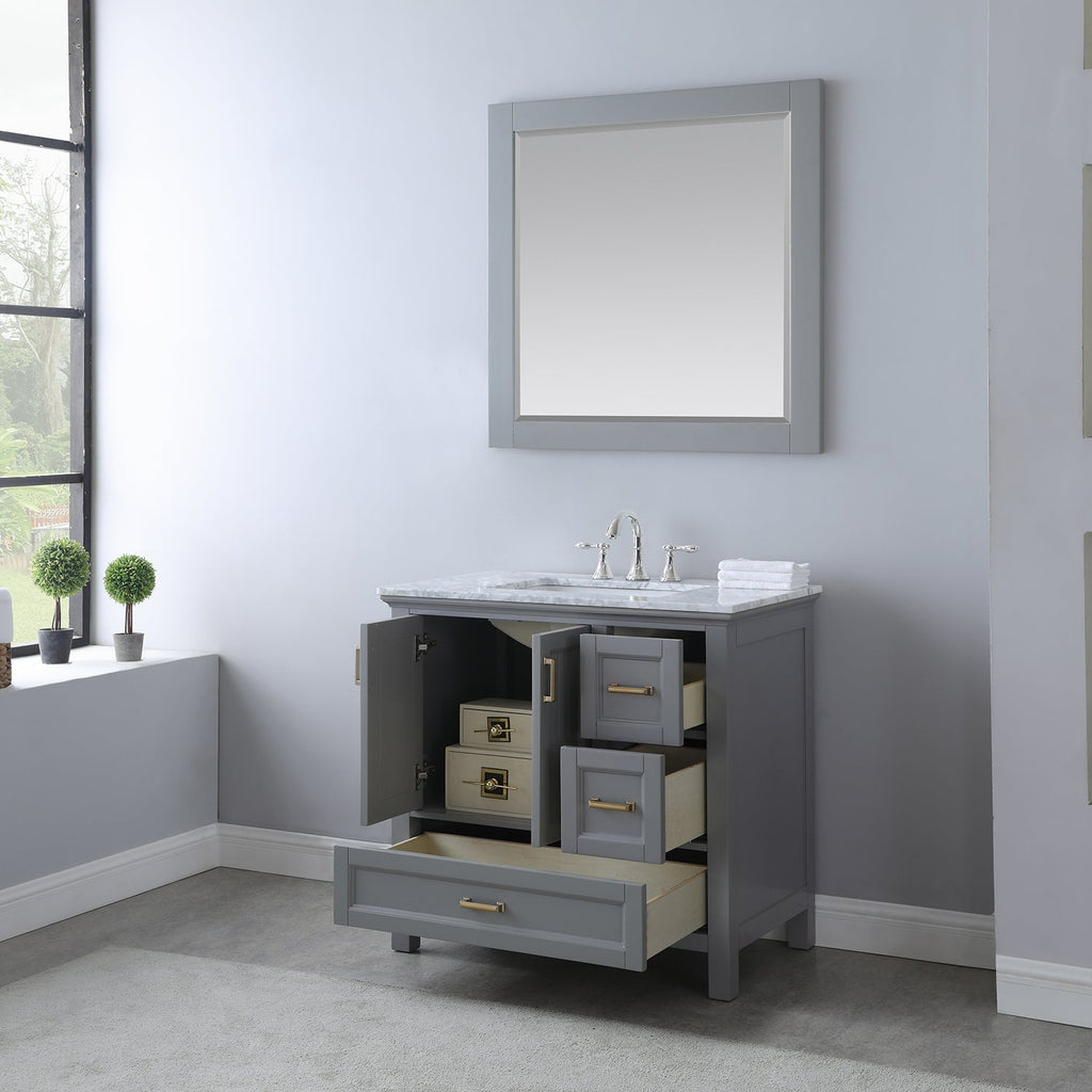 Altair Designs 36" single vanity with top - 538036-WH-CA-NM