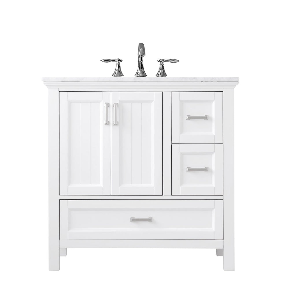 Altair Designs 36" single vanity with top - 538036-WH-CA-NM