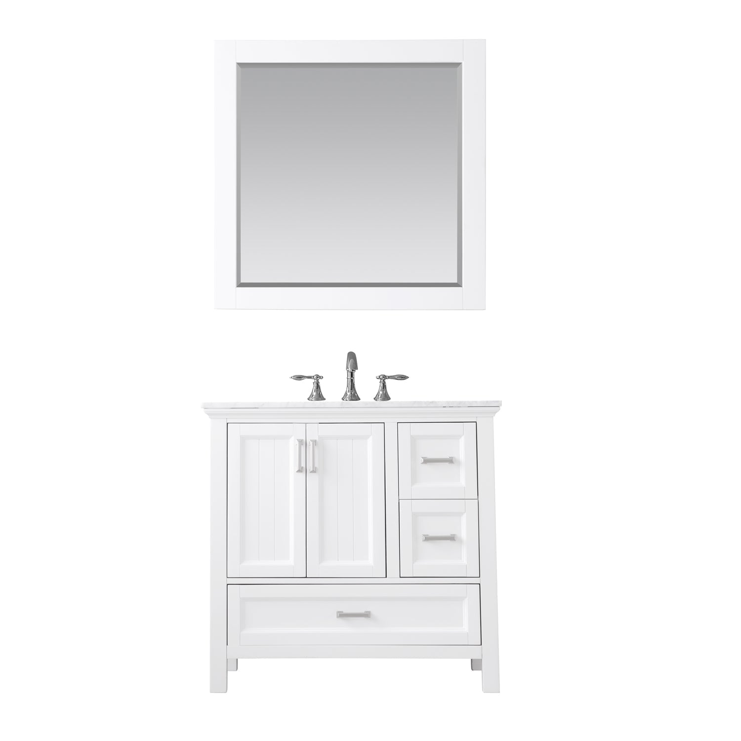 Altair Designs 36" single vanity with top - 538036-WH-CA-NM