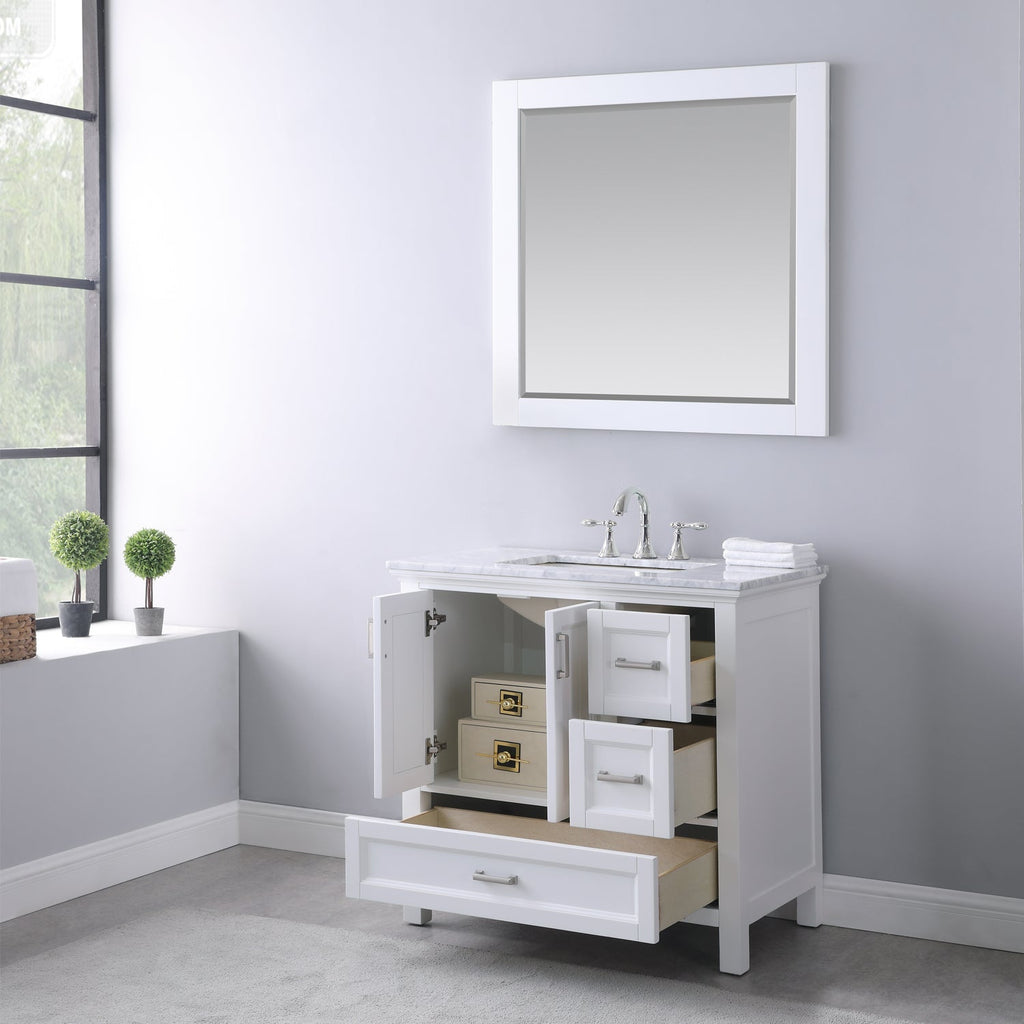 Altair Designs 36" single vanity with top - 538036-WH-CA-NM