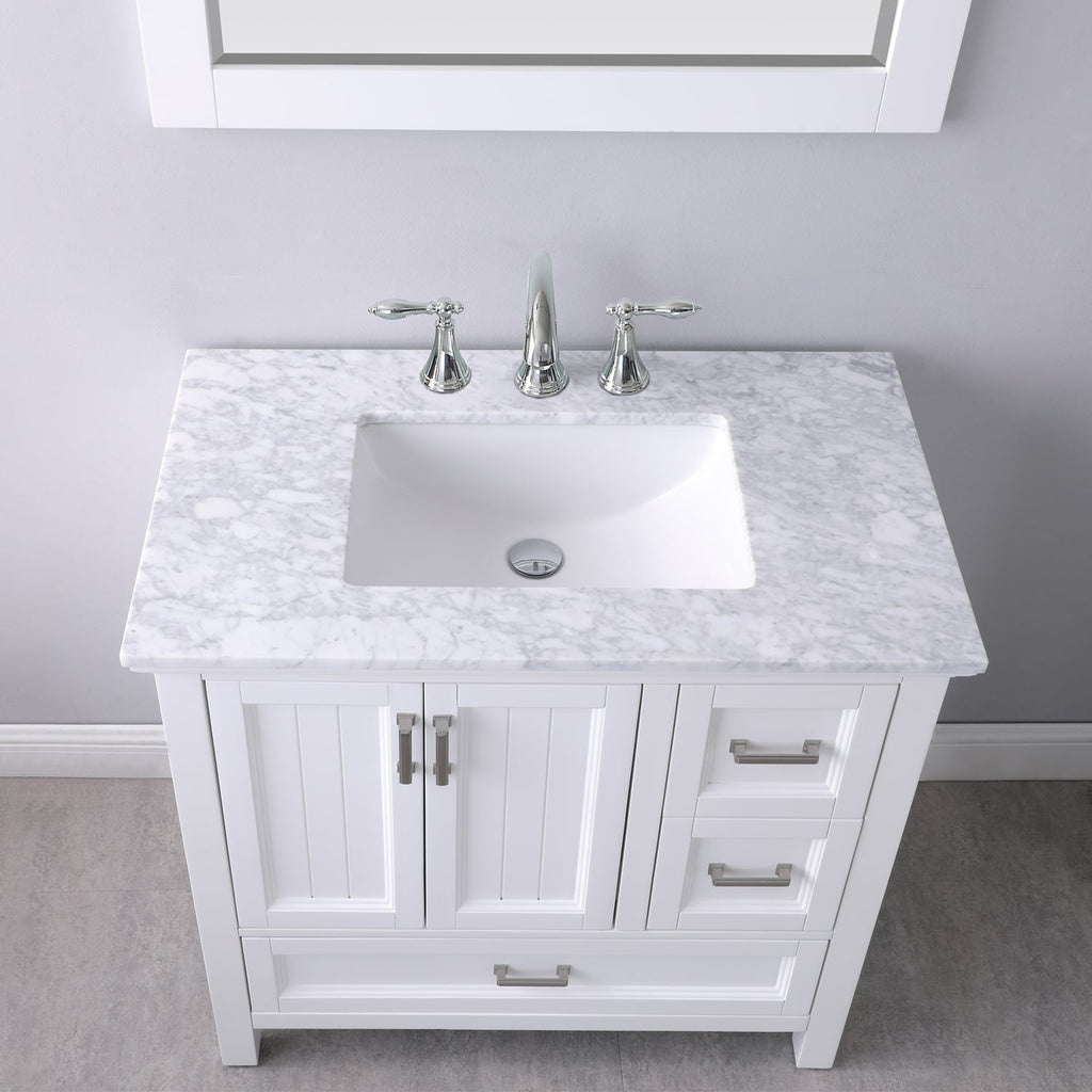 Altair Designs 36" single vanity with top - 538036-WH-CA-NM
