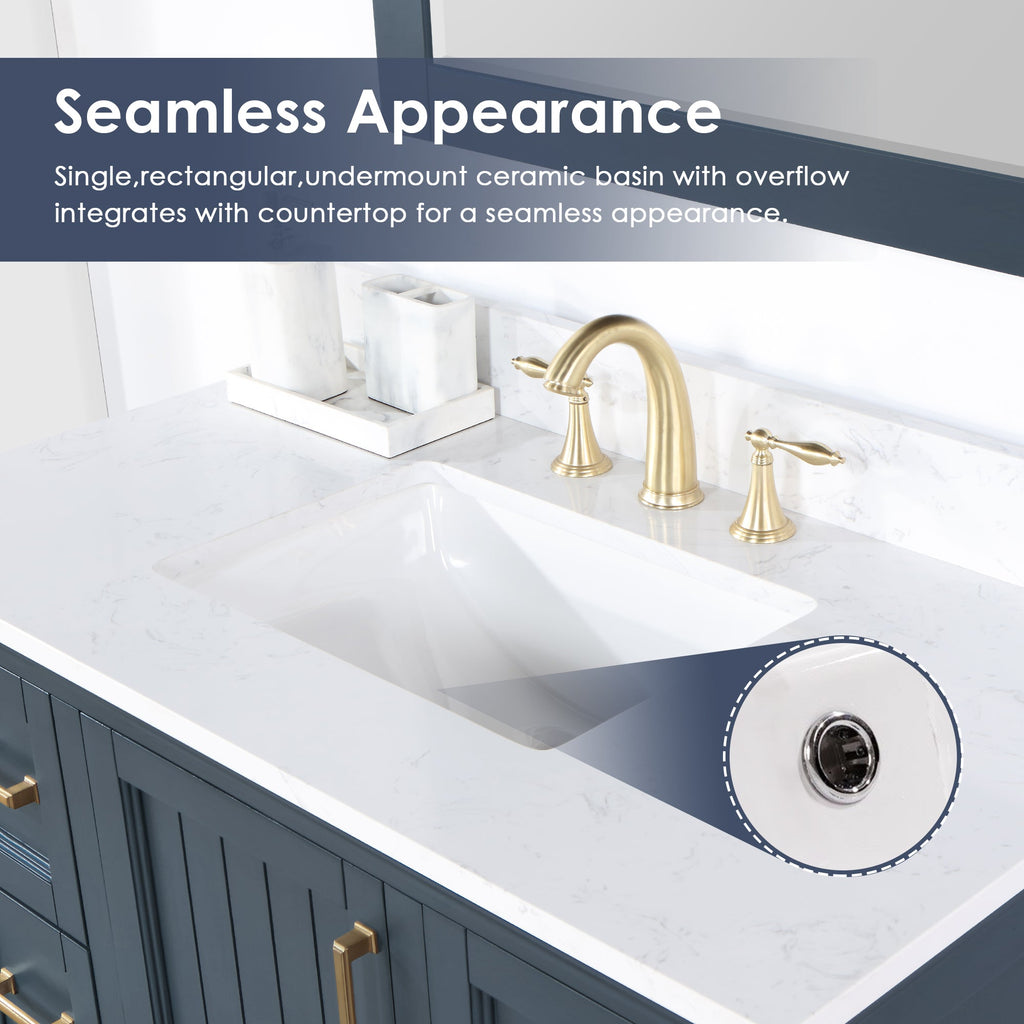 Altair Designs  42" single vanity with top - 538042-CB-AW-NM