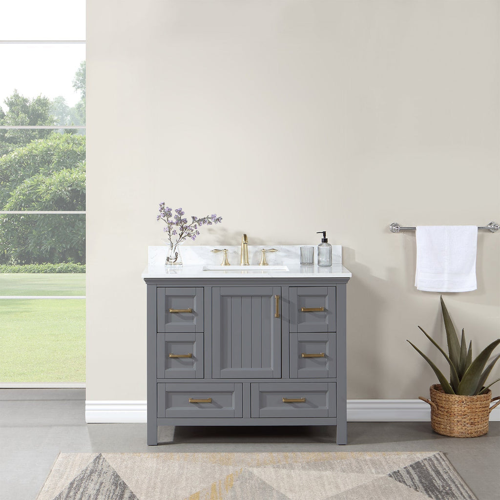 Altair Designs  42" single vanity with top - 538042-CB-AW-NM
