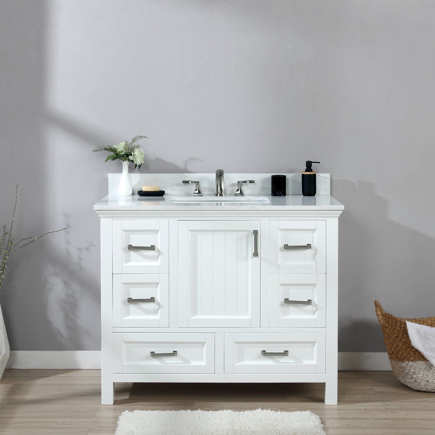 Altair Designs  42" single vanity with top - 538042-CB-AW-NM