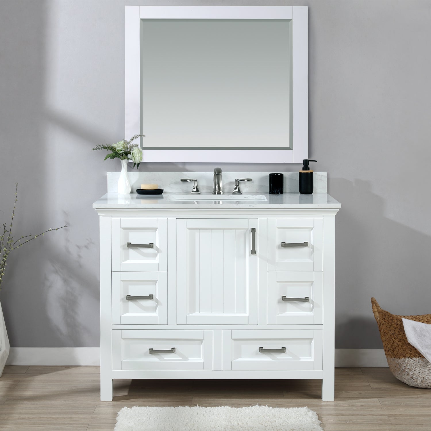 Altair Designs  42" single vanity with top - 538042-CB-AW-NM