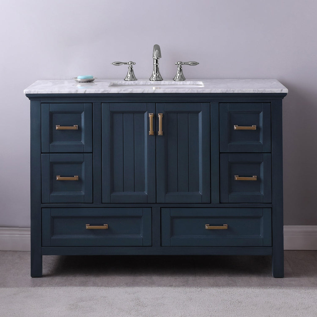 Altair Designs 48" single vanity with top - 538048-WH-CA-NM