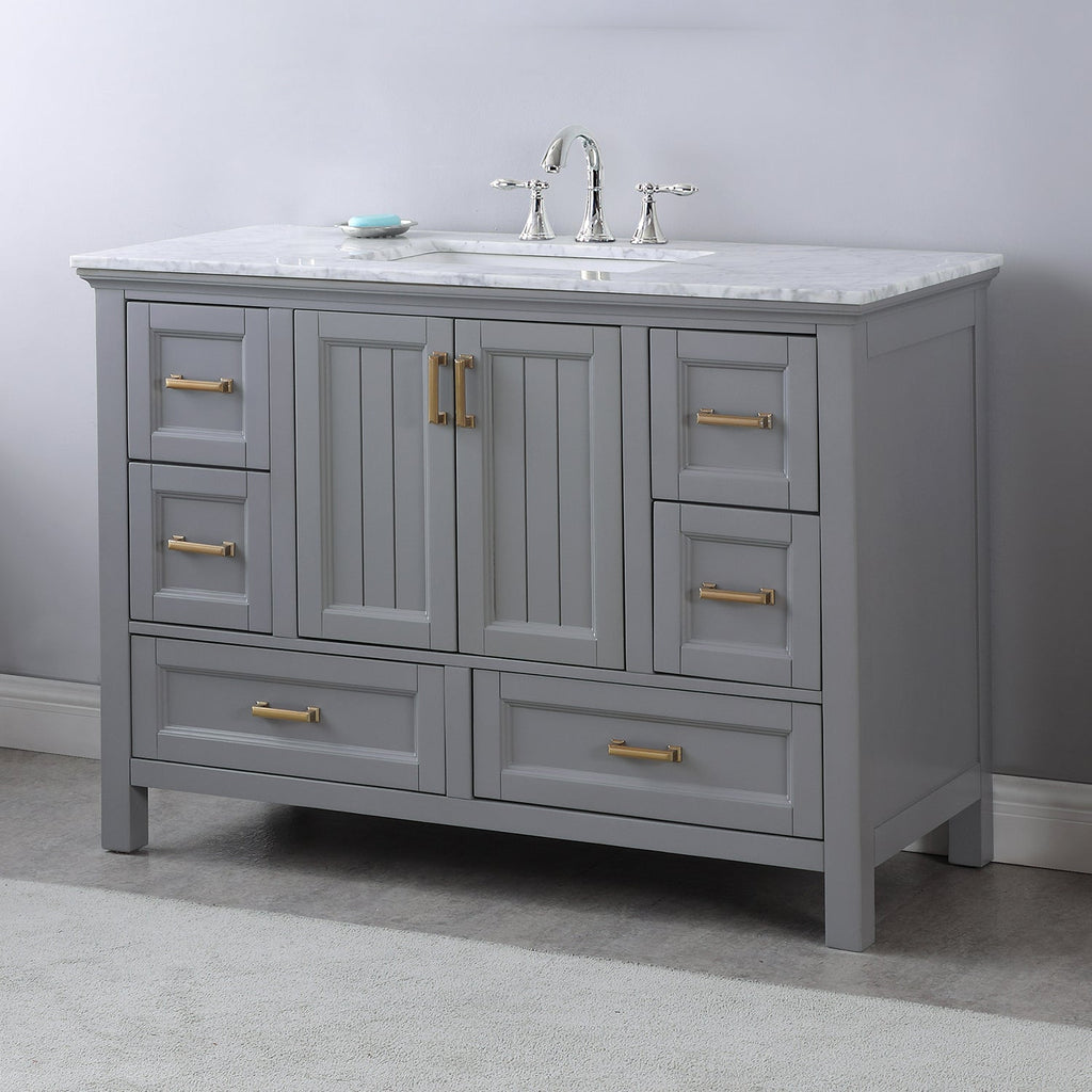 Altair Designs 48" single vanity with top - 538048-WH-CA-NM