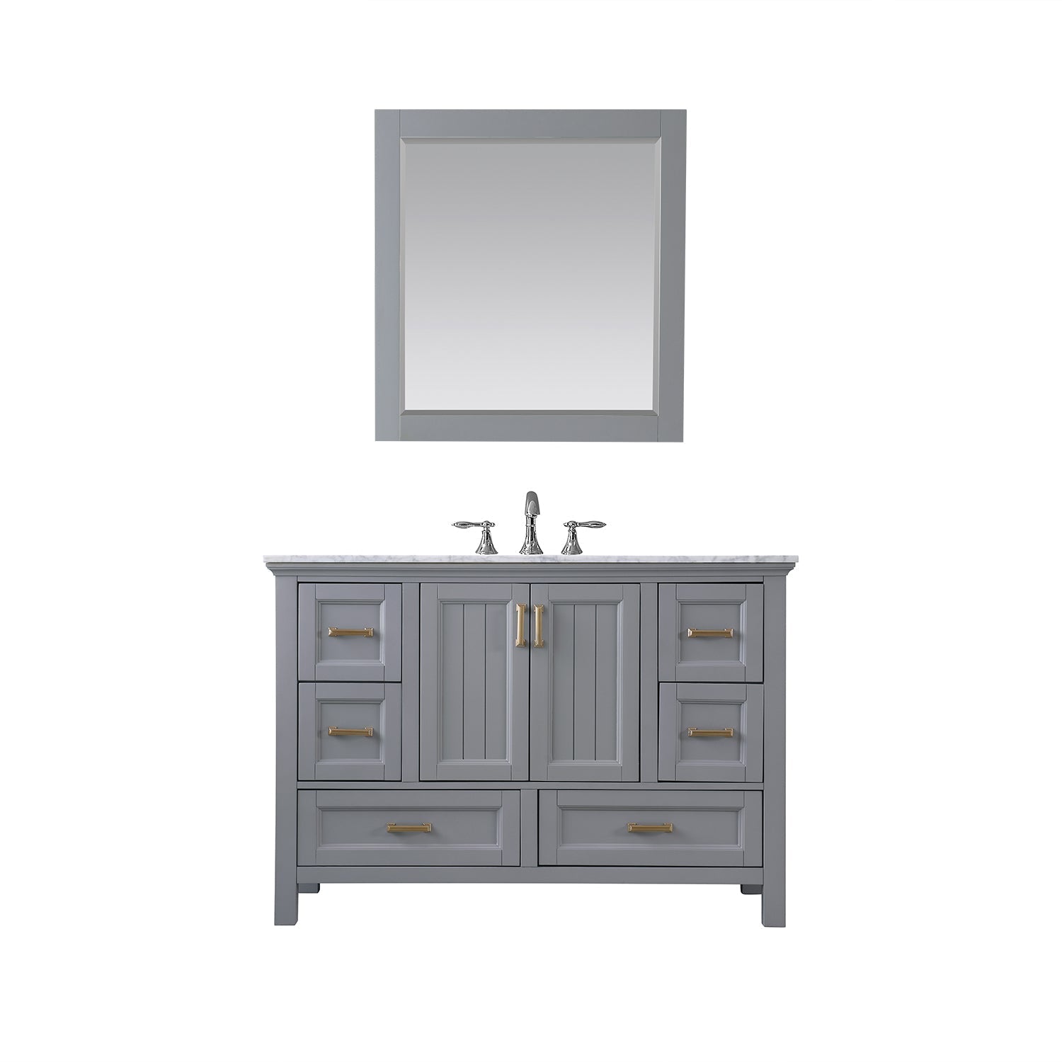 Altair Designs 48" single vanity with top - 538048-WH-CA-NM