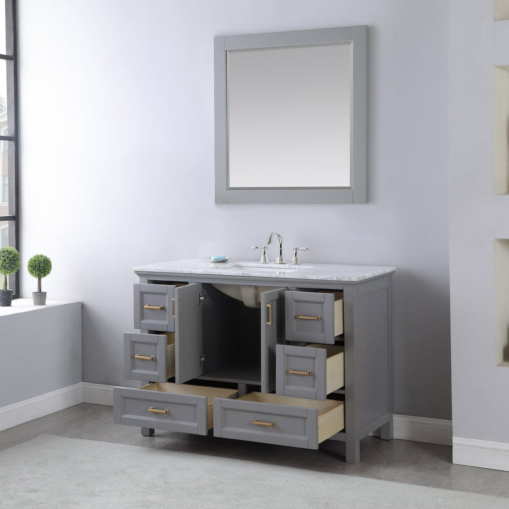 Altair Designs 48" single vanity with top - 538048-WH-CA-NM