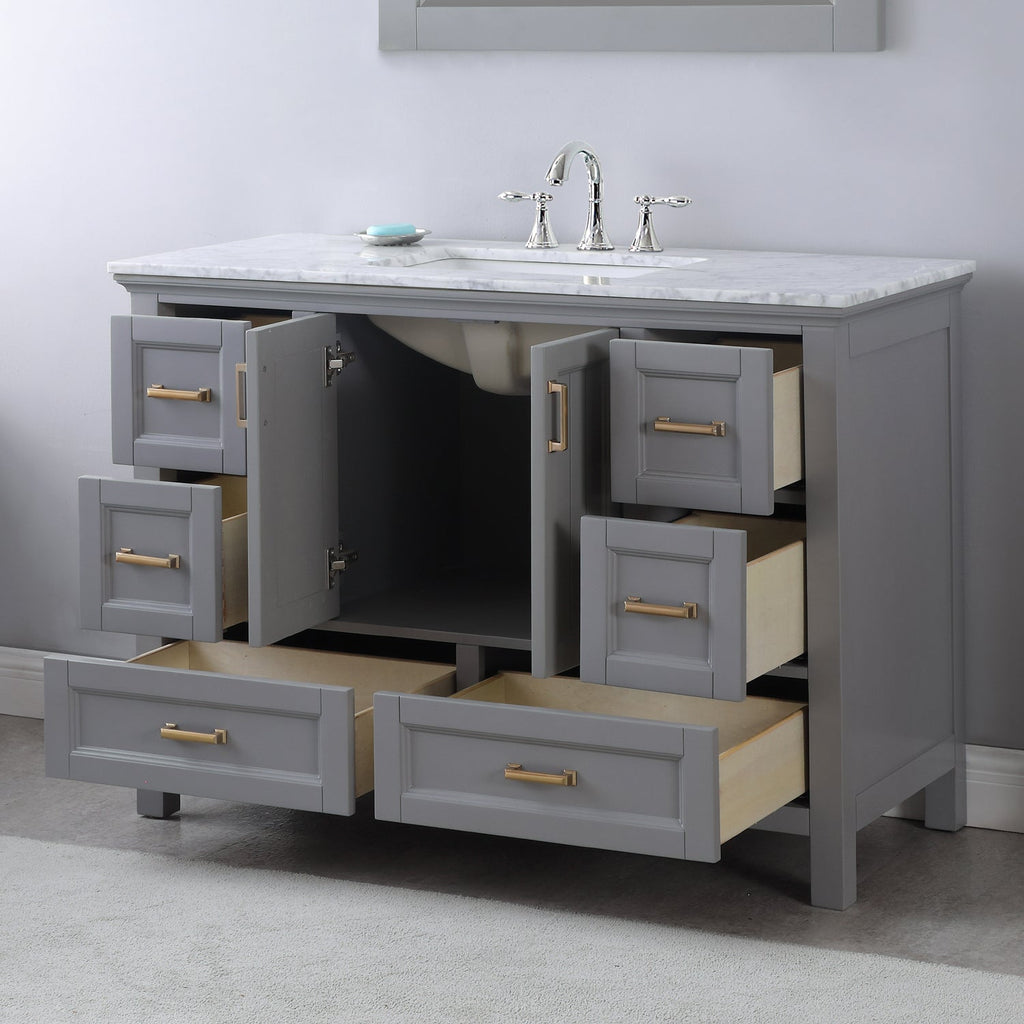 Altair Designs 48" single vanity with top - 538048-WH-CA-NM