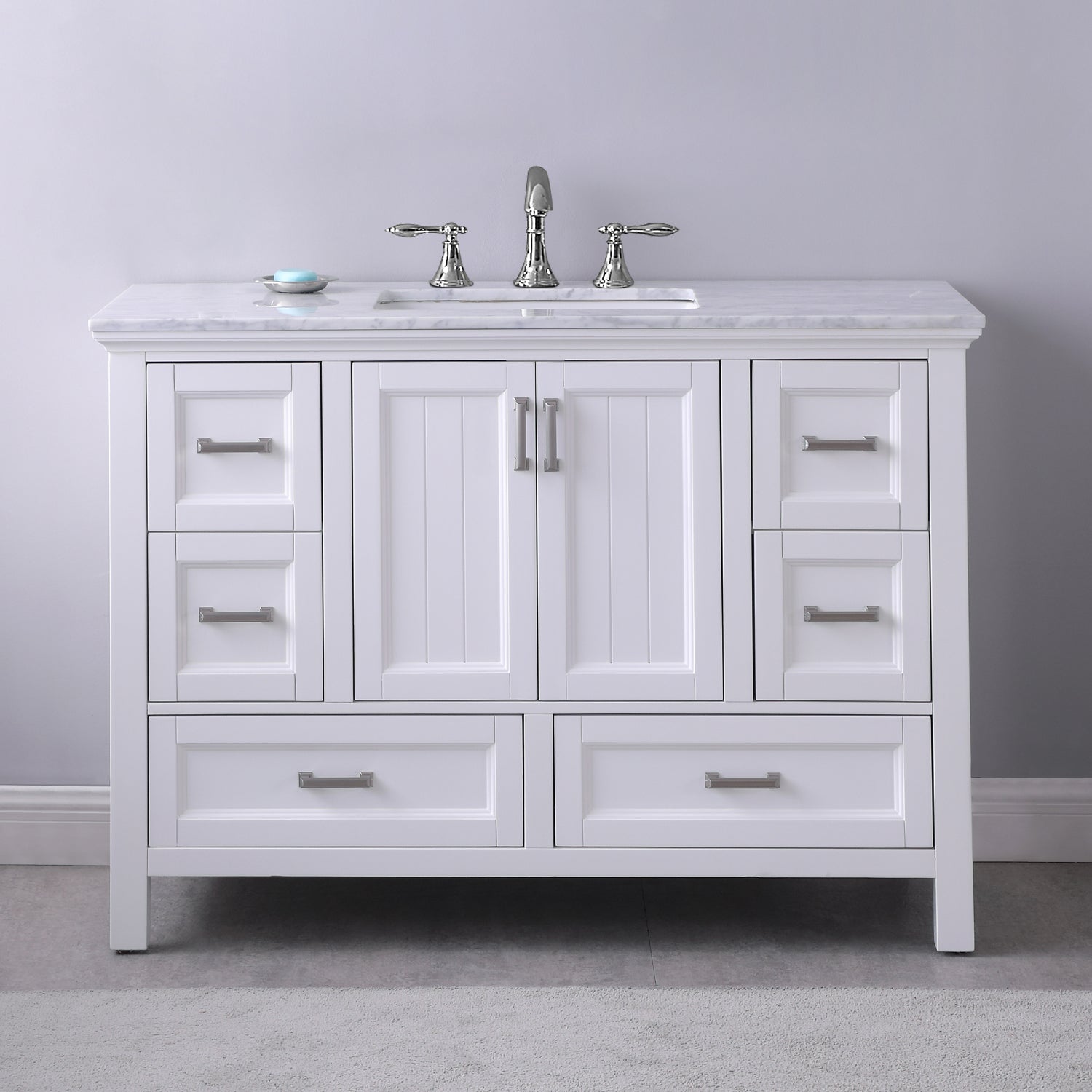 Altair Designs 48" single vanity with top - 538048-WH-CA-NM