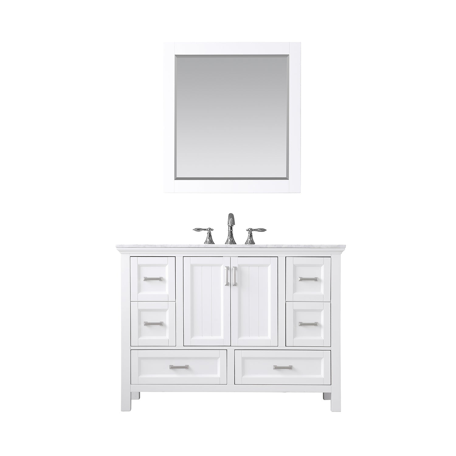 Altair Designs 48" single vanity with top - 538048-WH-CA-NM