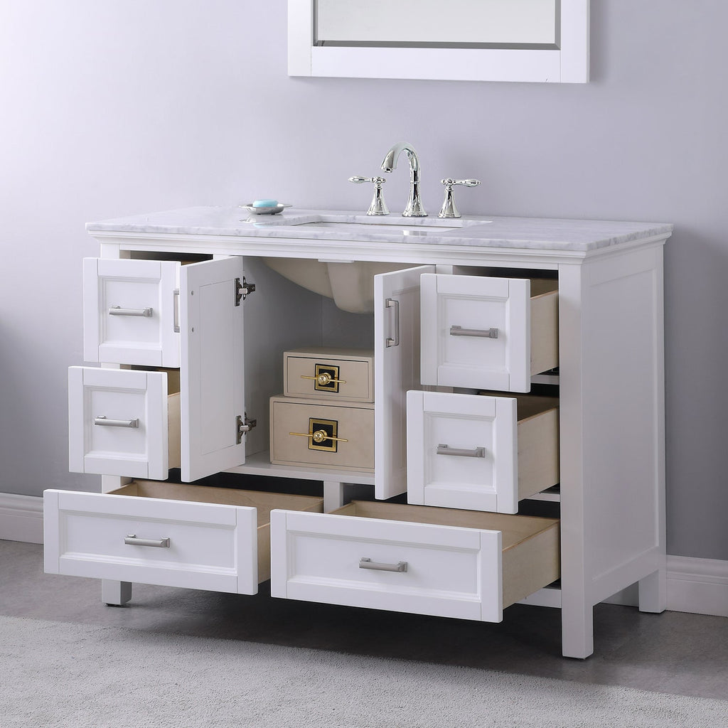 Altair Designs 48" single vanity with top - 538048-WH-CA-NM
