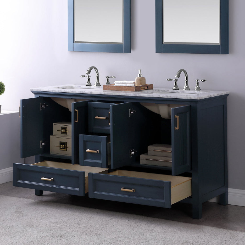 Altair Designs 60" double vanity with top - 538060-WH-CA-NM