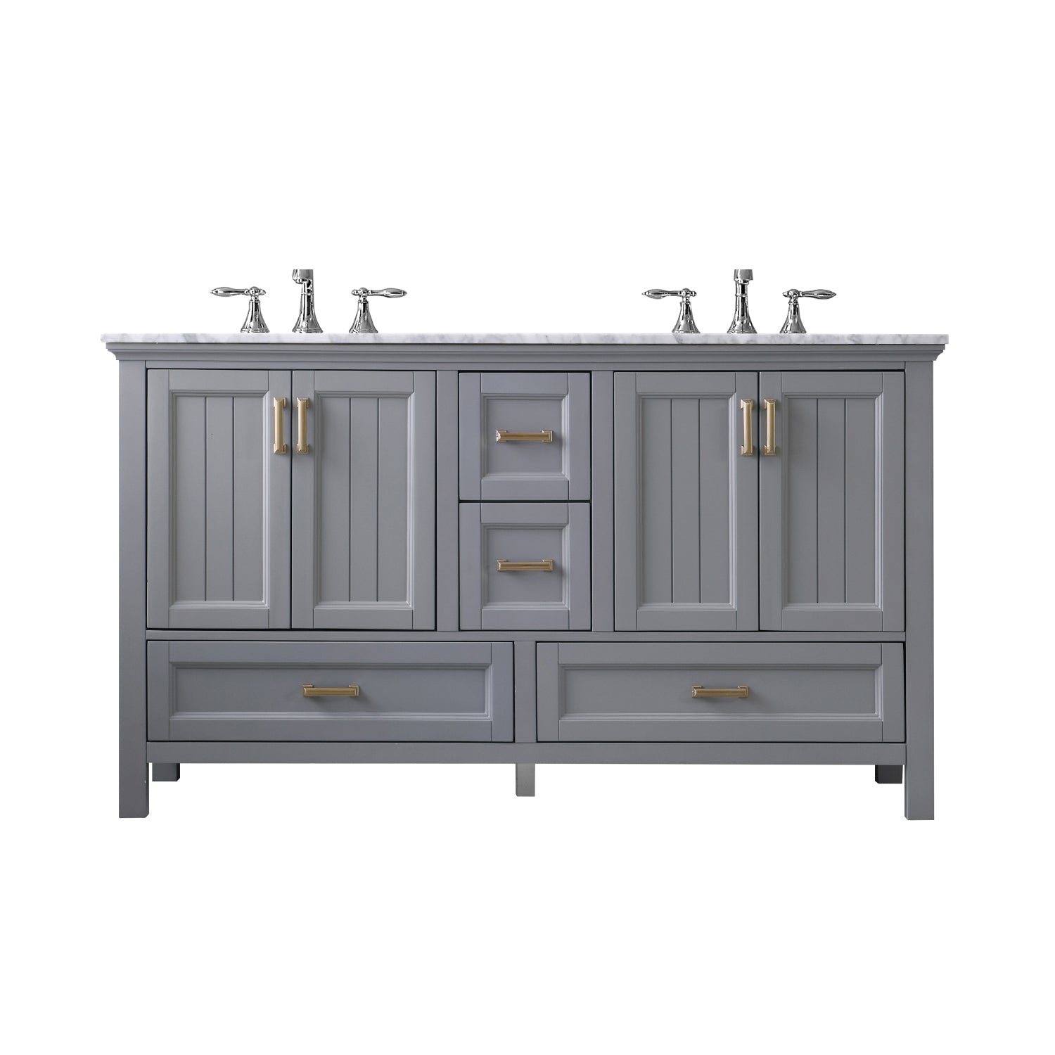 Altair Designs 60" double vanity with top - 538060-WH-CA-NM