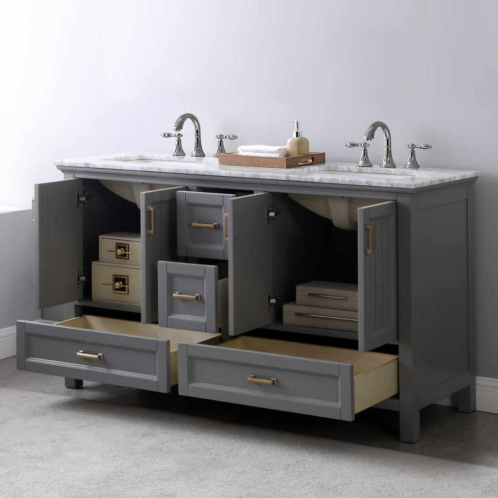 Altair Designs 60" double vanity with top - 538060-WH-CA-NM