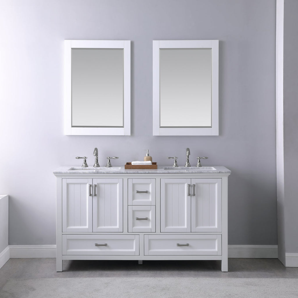 Altair Designs 60" double vanity with top - 538060-WH-CA-NM