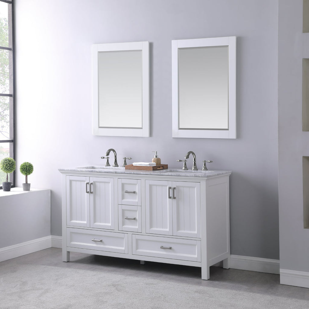 Altair Designs 60" double vanity with top - 538060-WH-CA-NM