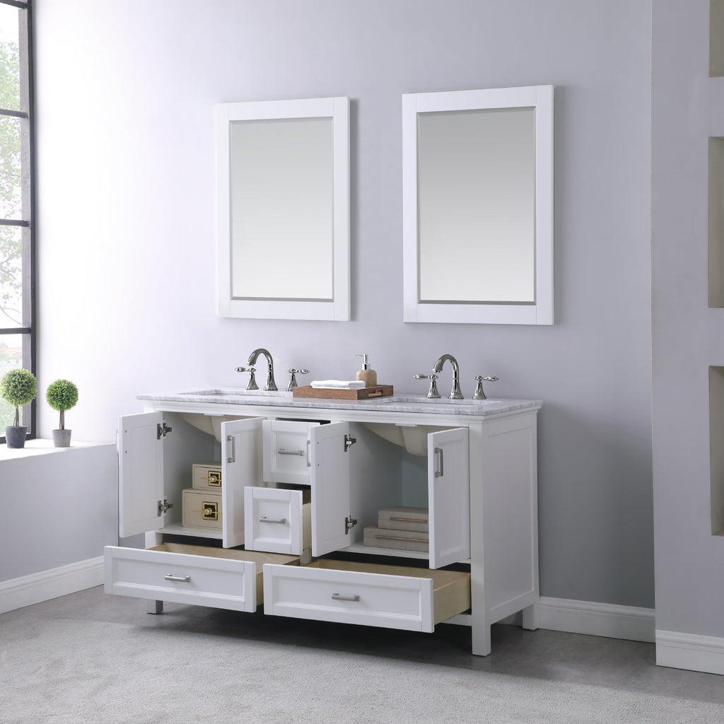 Altair Designs 60" double vanity with top - 538060-WH-CA-NM