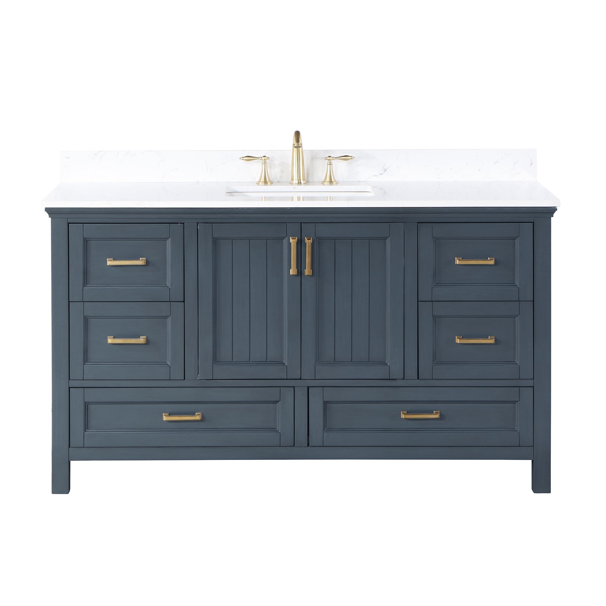 Altair Designs 60" single vanity with top - 538060S-WH-AW-NM