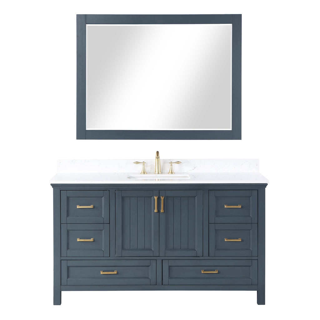 Altair Designs 60" single vanity with top - 538060S-WH-AW-NM